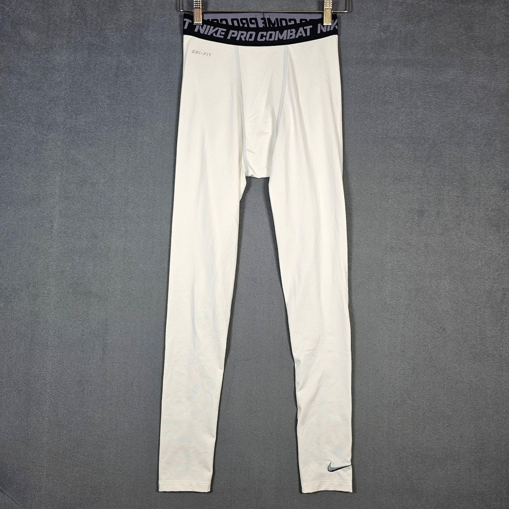 Nike Pro Combat Dri-FIT Leggings Mens Medium White Compression Base Layer